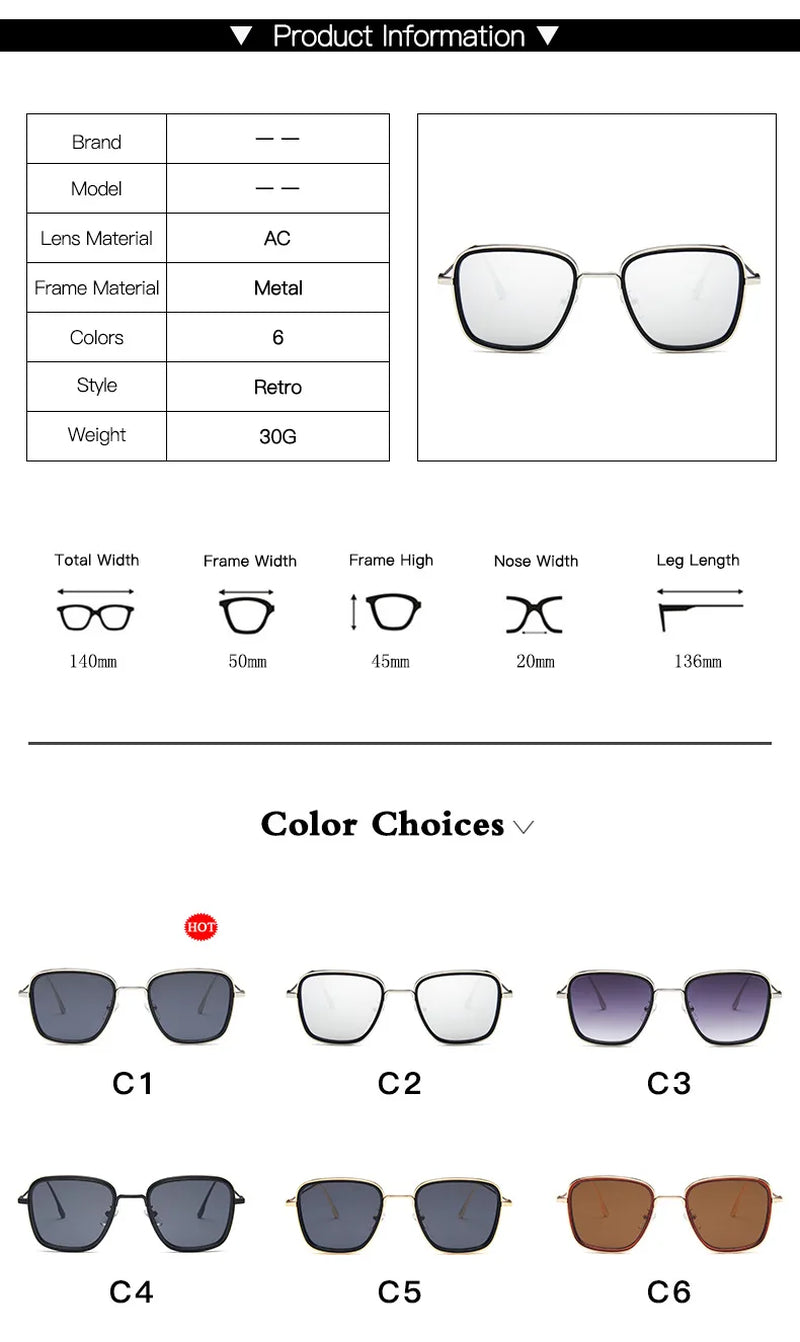 Retro Square Sunglasses Men Luxury Brand Designer Ourdoor Sun Glasses Steampunk Sunglasses Red Black Sunglass Women UV400