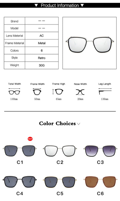 Retro Square Sunglasses Men Luxury Brand Designer Ourdoor Sun Glasses Steampunk Sunglasses Red Black Sunglass Women UV400