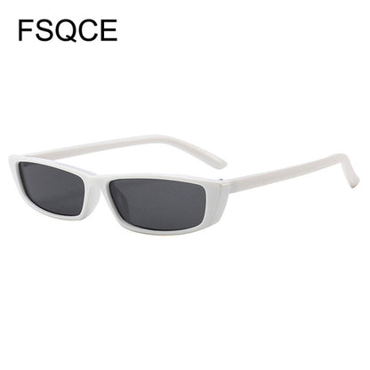 Vintage Rectangle Sunglasses Women Brand Designer Small Frame Sun Glasses Retro Black Eyewear Narrow Sunglass Weird UV400