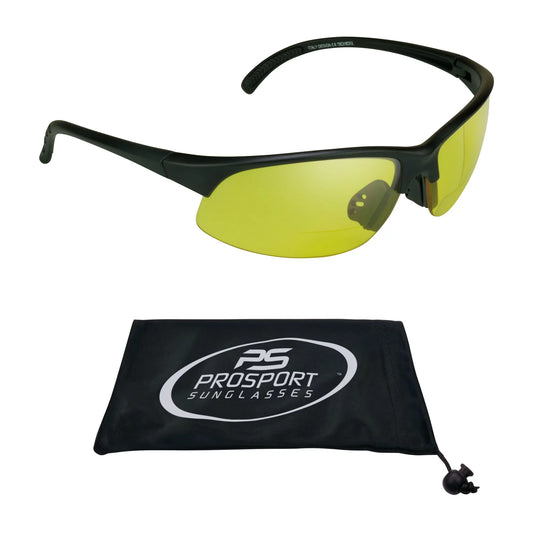 BIFOCAL Sunglass Reader Yellow Night Riding Driving Sport Wrap Men Women