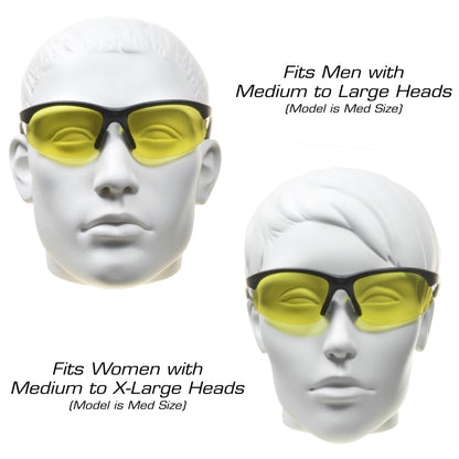 BIFOCAL Sunglass Reader Yellow Night Riding Driving Sport Wrap Men Women