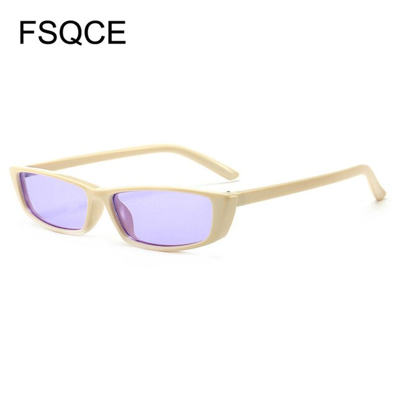 Vintage Rectangle Sunglasses Women Brand Designer Small Frame Sun Glasses Retro Black Eyewear Narrow Sunglass Weird UV400