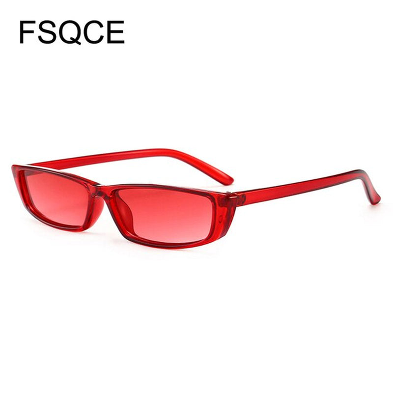 Vintage Rectangle Sunglasses Women Brand Designer Small Frame Sun Glasses Retro Black Eyewear Narrow Sunglass Weird UV400