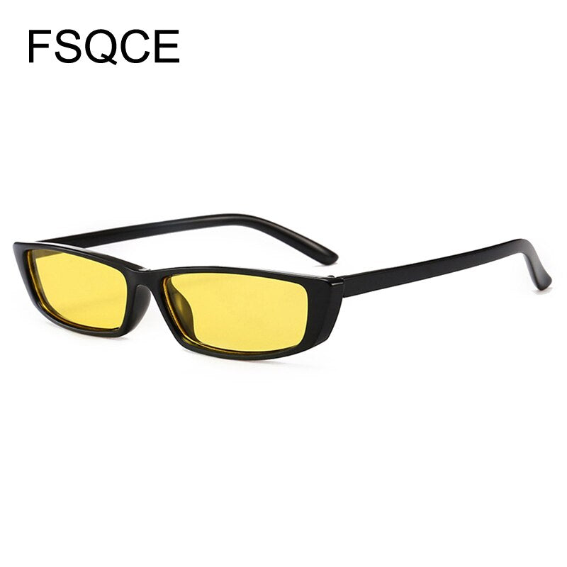 Vintage Rectangle Sunglasses Women Brand Designer Small Frame Sun Glasses Retro Black Eyewear Narrow Sunglass Weird UV400